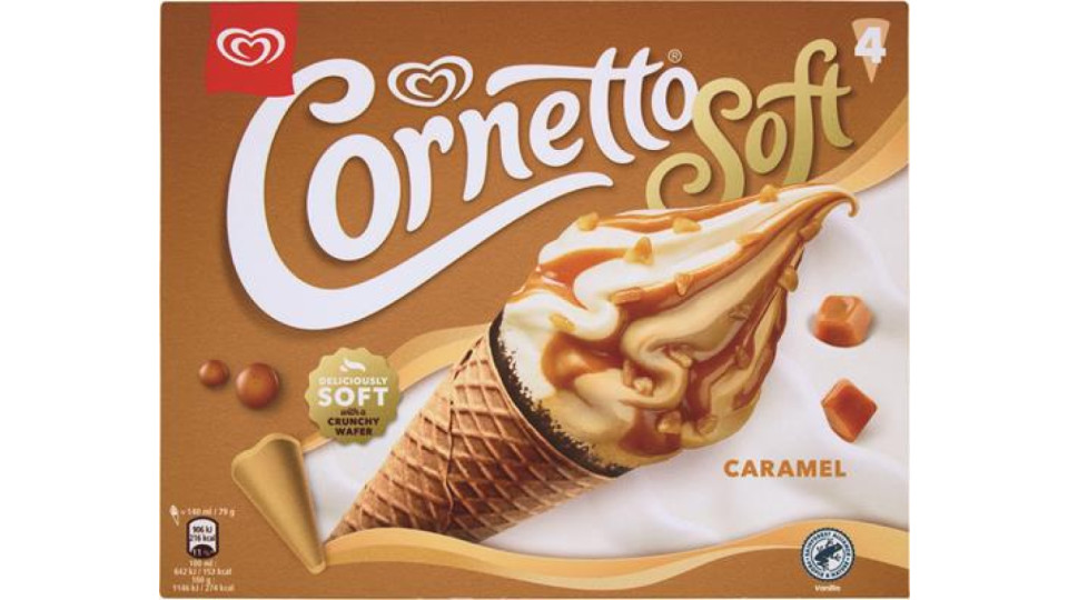 4 CORNETTO SOFT CARAMELLO VANILLA