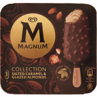 GELATO MAGNUM COLLECTION CARAMELLO SALATO E MANDORLE GLASSATE 3 X 74 G