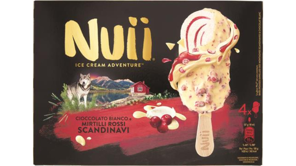 NUII CIOCCOLATO BIANCO E MIRTILLI ROSSI SCANDINAVI X4