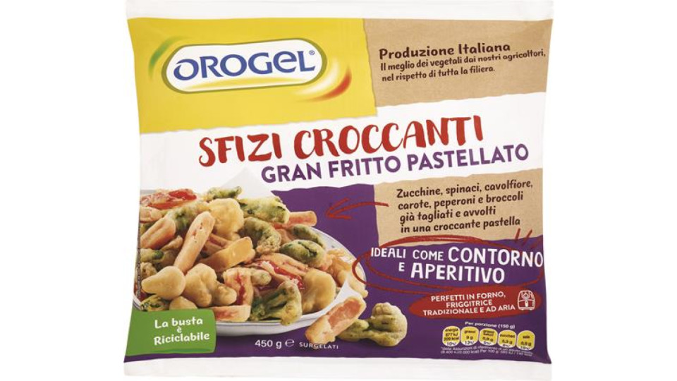 GRAN FRITTO PASTELLATO OROGEL GR. 450--SOLO VERDURE PASTELLATE---