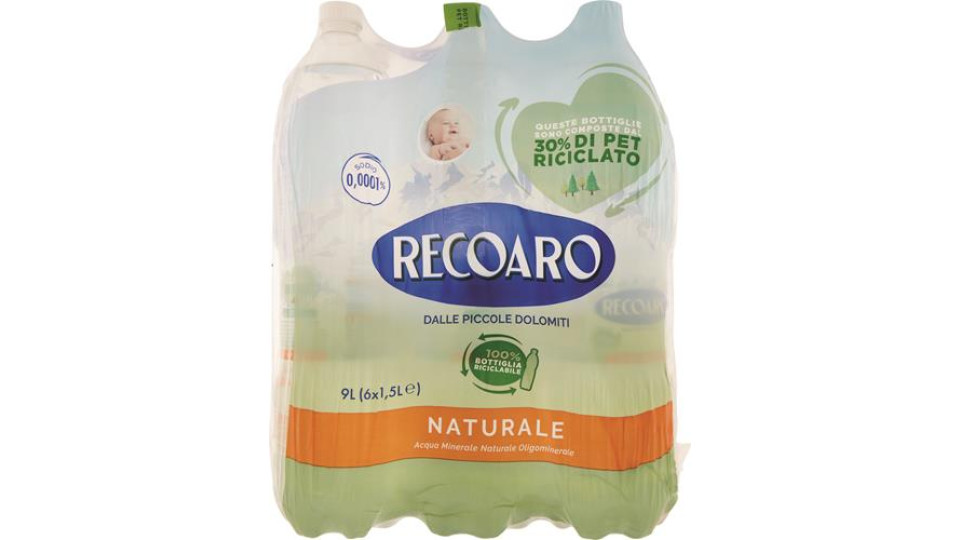 ACQUA MINERALE RECOARO NATURALE CL150 - 150 CL x 6