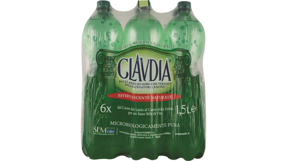 ACQUA EFFERVESCENTE NATURALE CLAVDIA - 150 CL x 6
