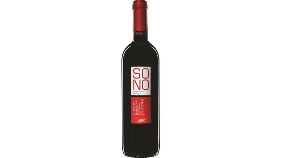 SONO ROSSO ROMAGNA DOC SANGIOVESE SUPERIORE BIOLOGICO SENZA SOLFITI AGGIUNTI - CONSIGLIATO CON PASTASCIUTTA CON RAGU' (ANCHE DI VERDURE), CARNI ROSSE E BIANCHE, FRITTO DI PESCE, BRODETTO DI PESCE.
