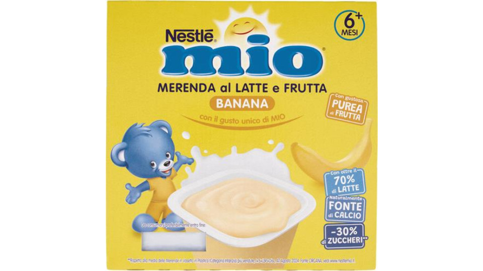 MERENDA AL LATTE E FRUTTA BANANA 4 VASETTI