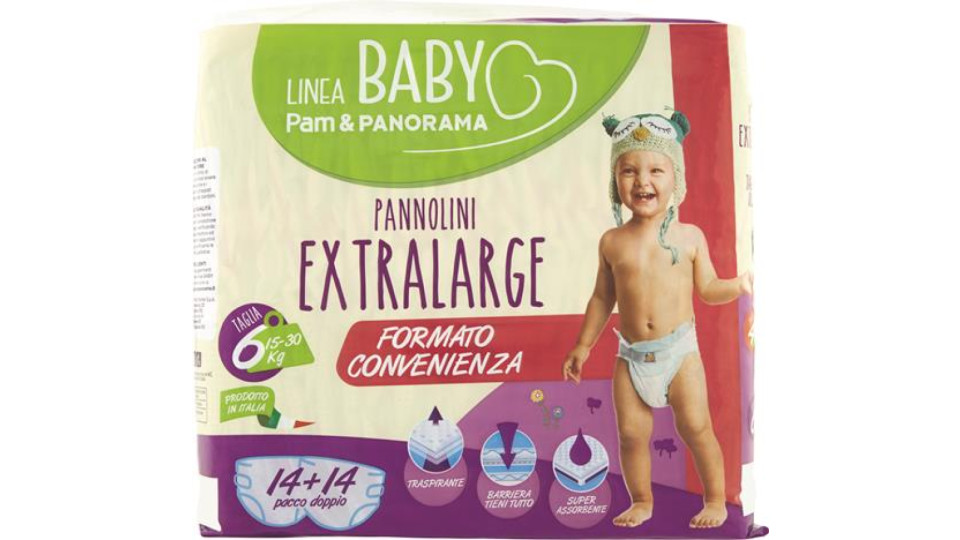 PANNOLINI EXTRA XL TG 6 KG 15-30 PACCO DOPPIO