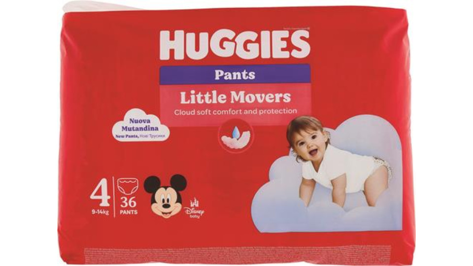 PANNOLINO MUTANDINA LITTLE MOVERS TG.4 - 9/14KG - 36 PEZZI