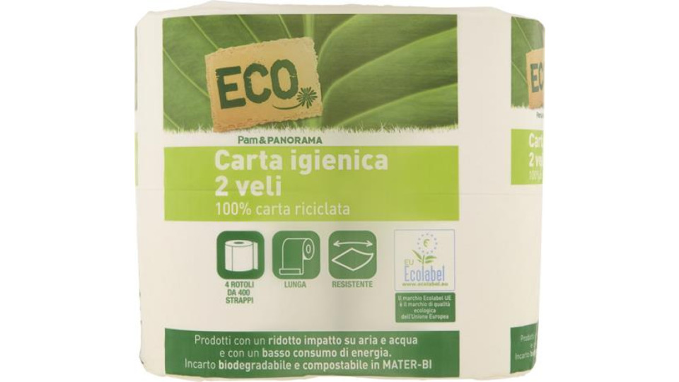 CARTA IGIENICA 2 VELI - 400 STRAPPI - 4 MAXI ROTOLI