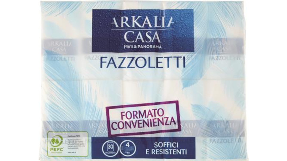 FAZZOLETTI 4VELI 30 PACCHETTI DA 9 PZ - PACCHETTO DIMENSIONE FAZZOLETTO 21X21 CM