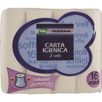 CARTA IGIENICA 2 VELI SALVASPAZIO - 16 ROTOLI 68 GR - 176 STRAPPI