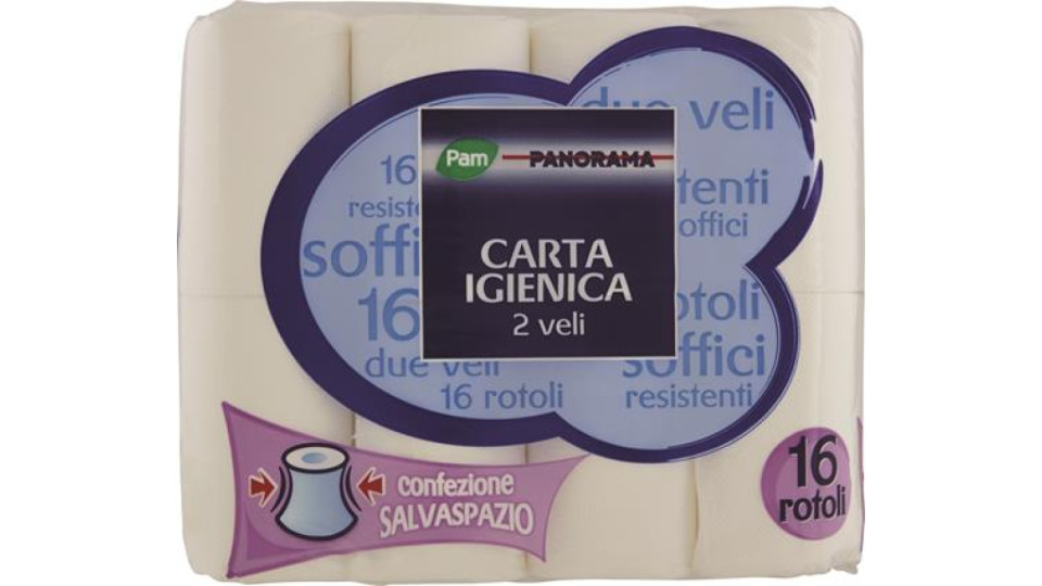 CARTA IGIENICA 2 VELI SALVASPAZIO - 16 ROTOLI 68 GR - 176 STRAPPI