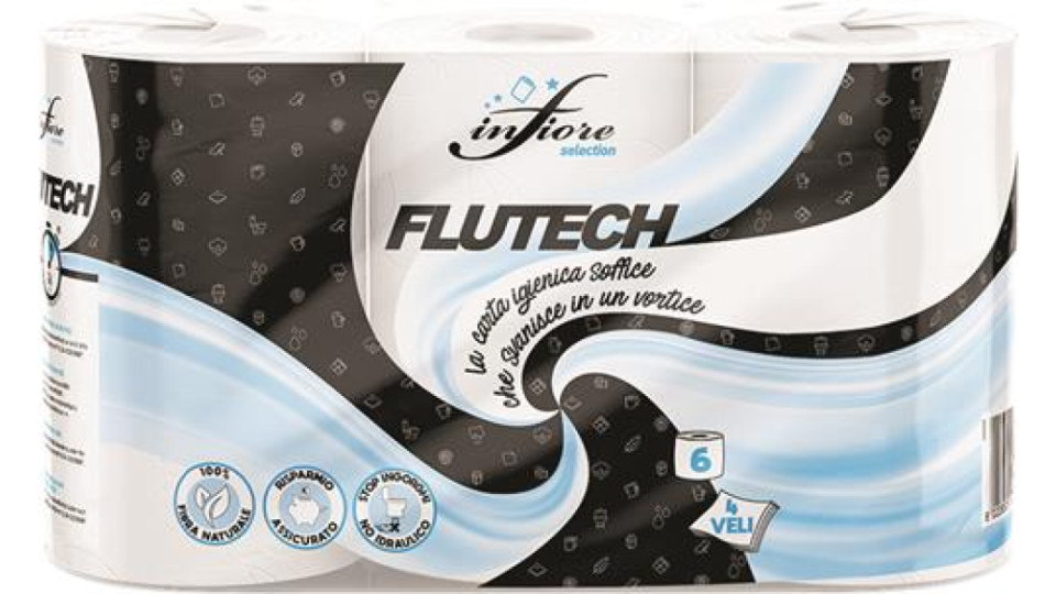 CARTA IGIENICA 6 ROTOLI 4 VELI 160 STRAPPI FLUTEC