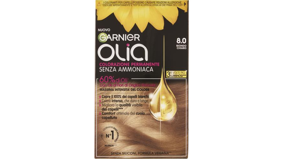 TINTA CAPELLI OLIA 8.0 BIONDO CHIARO