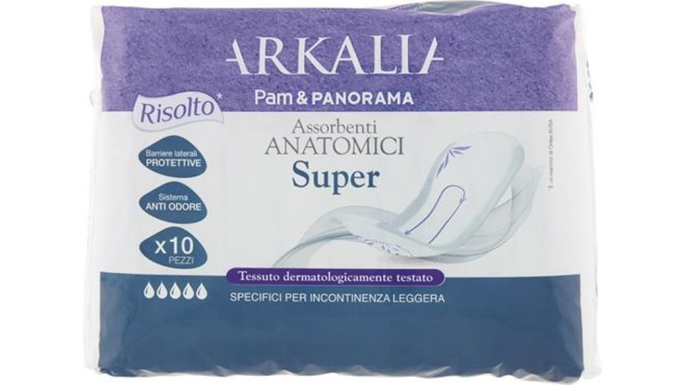 ASSORBENTI INCONTINENZA LEGGERA SUPER 10 PEZZI