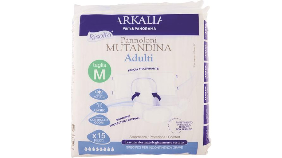 ARKALIA PANNOLONI MUTANDINA TG M 15 PEZZI