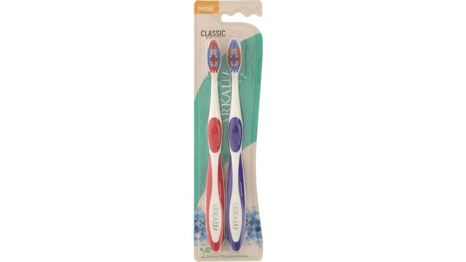 SPAZZOLINO CLASSIC SETOLE MEDIE 2 PEZZI