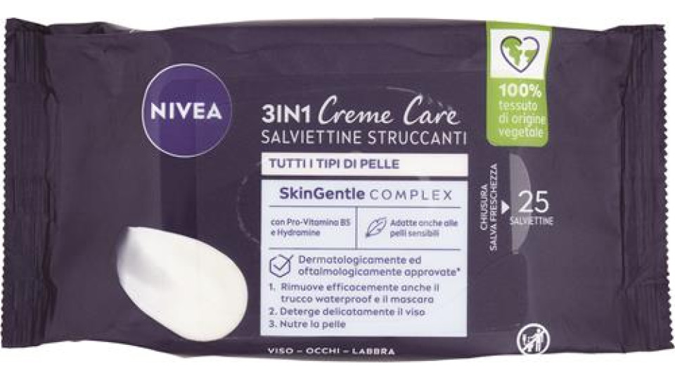 SALVIETTE STRUCCANTI CREME CARE 25 PEZZI