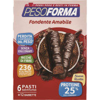 BARRETTE CIOCCOLATO FONDENTE AMABILE 6 PASTI SOSTITUTIVI PERDITA-MANTENIMENTO PESO 12X31G