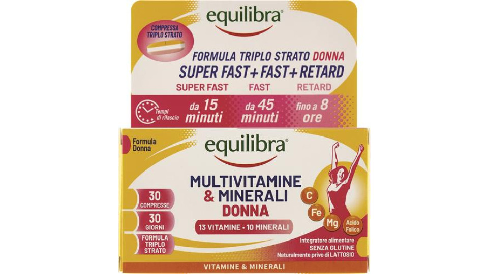 INTEGRATORE EQUILIBRA MULVITAMINICO DONNA 30 CAPSULE TRIPLO STRATO