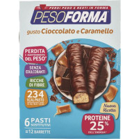 BARRETTE CIOCCOLATO E CARAMELLO, PASTI SOSTITUTIVI CONTROLLO DEL PESO 12 X 31 G