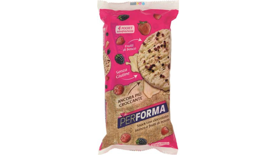 GALLETTE SNACK DI RISO INTEGRALE, CON CIOCCOLATO BIANCO E FRUTTI DI BOSCO 8 X 16,5 G
