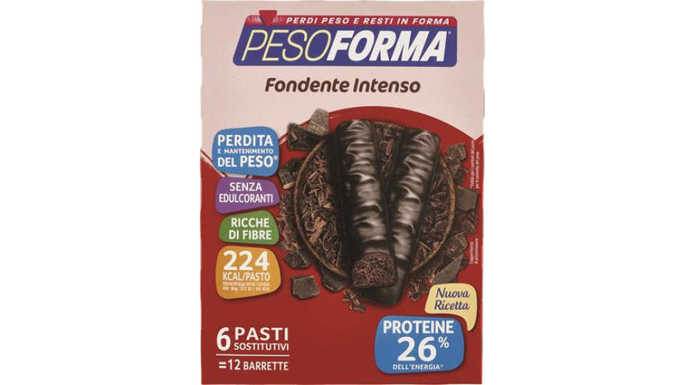 BARRETTE CIOCCOLATO FONDENTE INTENSO, PASTI SOSTITUTIVI CONTROLLO DEL PESO 12 X 31 G