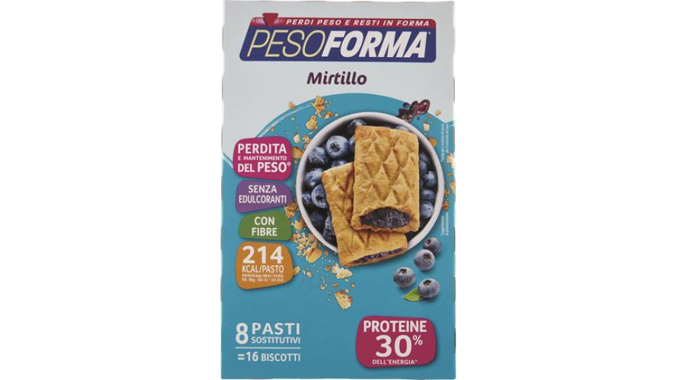 BISCOTTI MIRTILLO, 8 BARRETTE PASTI SOSTITUTIVI 16 X 33 G