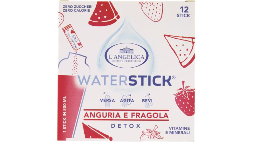 WATERSTICK DETOX ANGURIA FRAGOLA 12 STICK ZERO ZUCCHERI