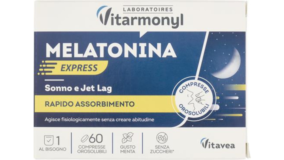 MELATONINA EXPRESS SONNO E JET LAG GUSTO MENTA 60CPS