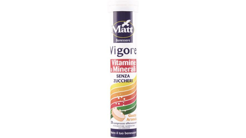 VIGORE VITAMINE E MINERALI SENZA ZUCCHERI GUSTO ARANCIA 20 COMPRESSE EFFERVESCENTI