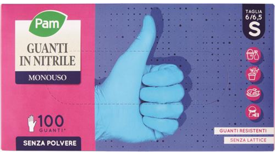 GUANTI NITRILE AZZURRO TG.S 100 PEZZI