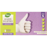 GUANTI LATTICE BIANCO TG.S 100PEZZI