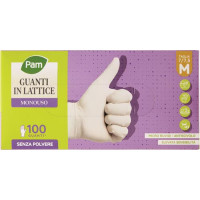 GUANTI LATTICE BIANCO TG.M 100 PEZZI