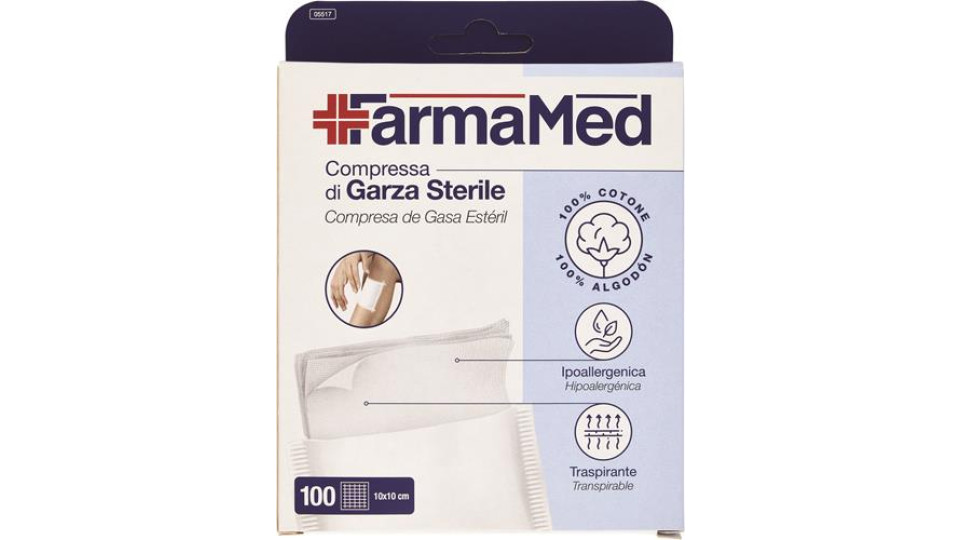COMPRESSA GARZA STERILE 10X10CM 100 PEZZI