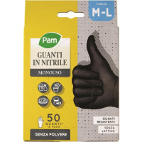 GUANTI NITRILE NERO TG.M-L 50 PEZZI