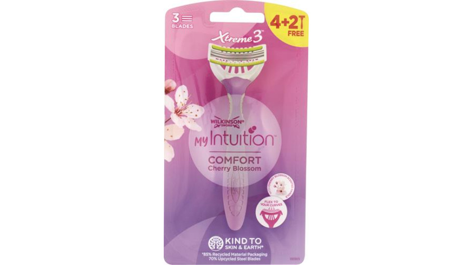 RASOIO XTREME3 MY INTUITION COMFORT CHERRY BLOSSOM 4+2 PEZZI