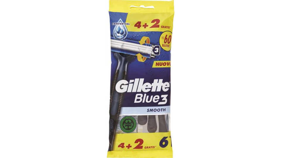 RASOIO BLUE3 USA&GETTA STANDARD 4+2 PEZZI