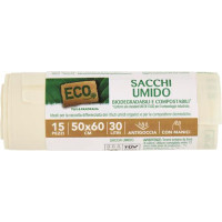 SACCO IMMONDIZIA PER UMIDO 30LT 50X60 15 PEZZI