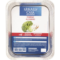 CONTENITORE ALLUMINIO SENZA COPERCHIO 8 PORZIONI 4 PEZZI