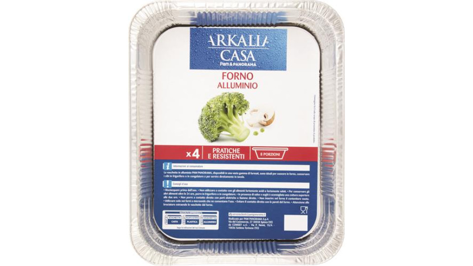 CONTENITORE ALLUMINIO SENZA COPERCHIO 8 PORZIONI 4 PEZZI