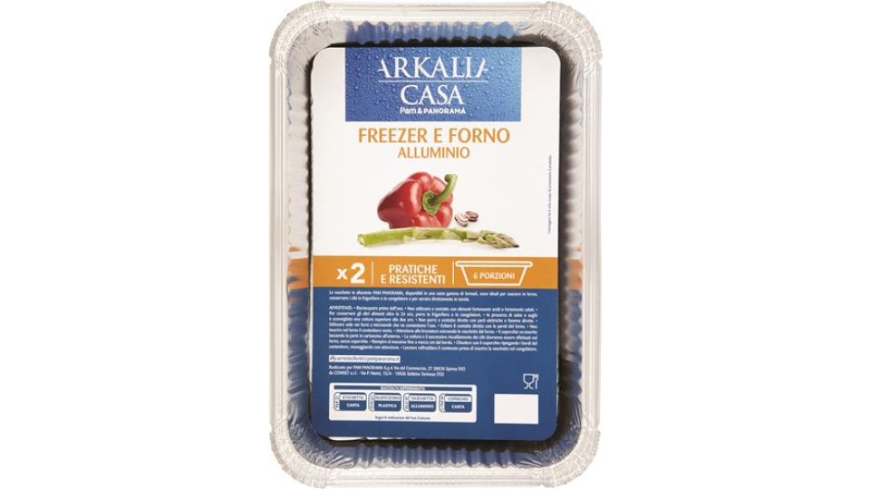 CONTENITORE ALLUMINIO CON COPERCHIO 2 PORZIONI 5 PEZZI