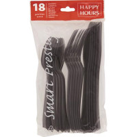 SET POSATE NERO TRASPARENTE 6+6+6