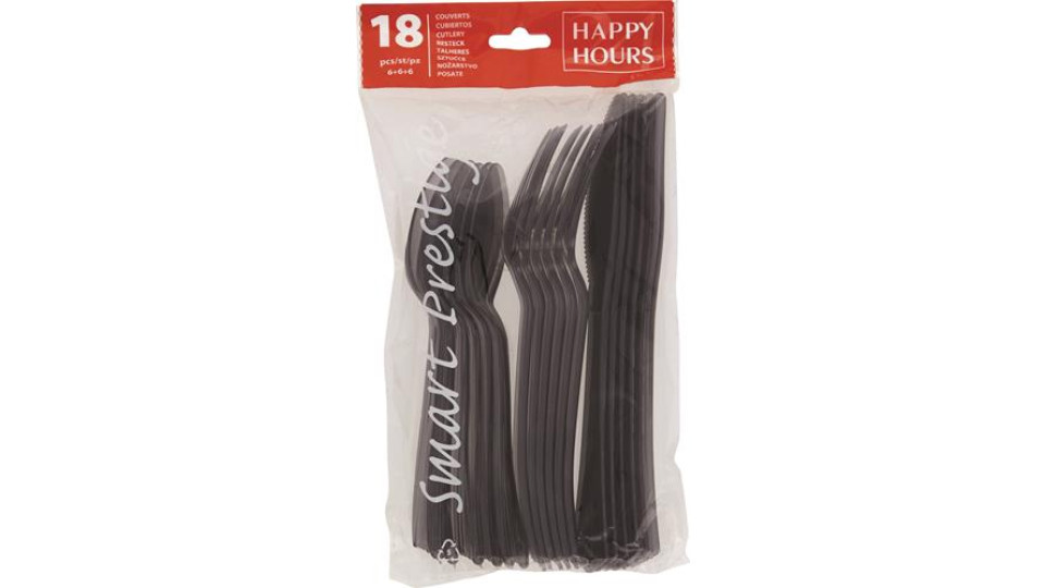 SET POSATE NERO TRASPARENTE 6+6+6