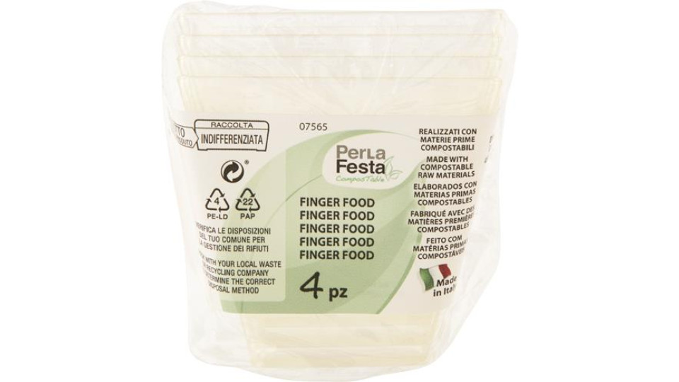 FINGER FOOD PLASTICA SQUARE 4 PEZZI