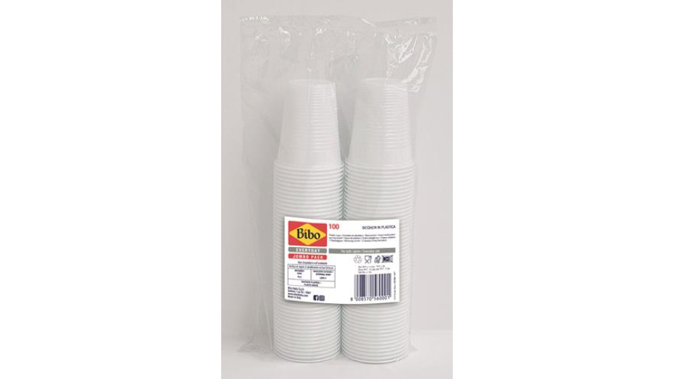 BICCHIERI BIANCHI 100 PEZZI