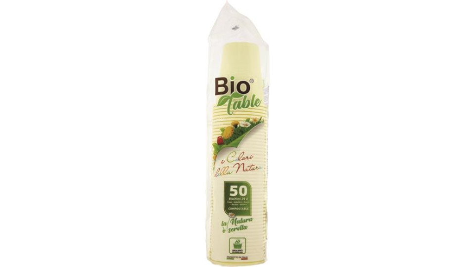 BICCHIERE 20CL GIALLO 50 PEZZI