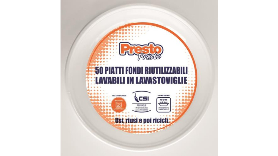 PIATTI FONDI RIUTILIZZABILI DIAM.22CM 20 PEZZI