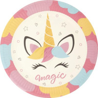 PIATTI 23CM UNICORN 8 PEZZI
