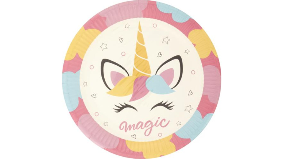 PIATTI 23CM UNICORN 8 PEZZI
