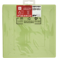 PIATTO QUADRATO RIUTILIZZABILE 23X23 CMGREEN ANIS