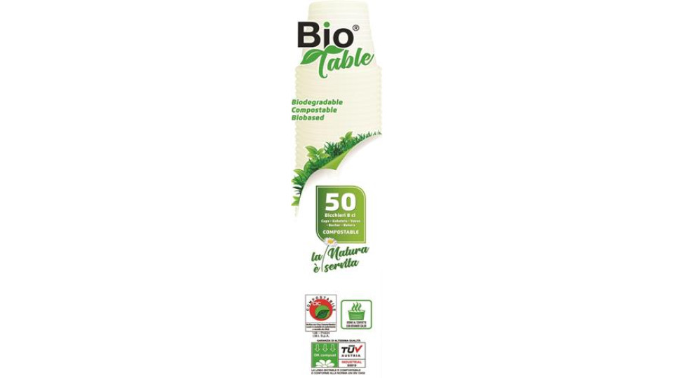 BICCHIERE CAFFÈ BIANCO BIOPLASTICA